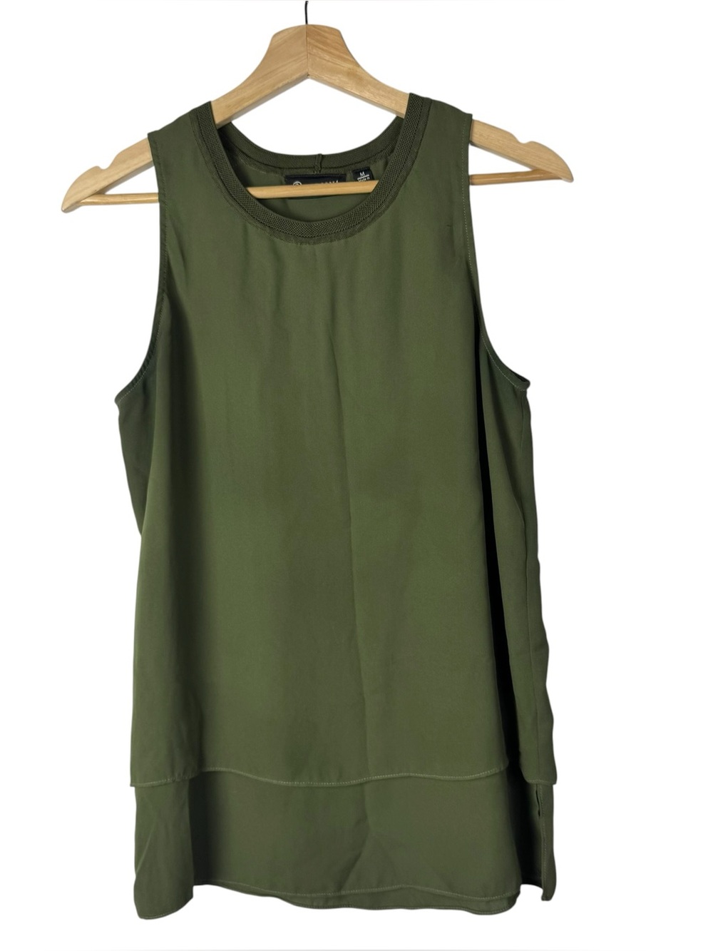 Versona Olive Green Layered Sleeveless Tank Top M